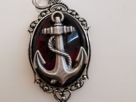 Halskette Sailor Anker blutrot / silber
