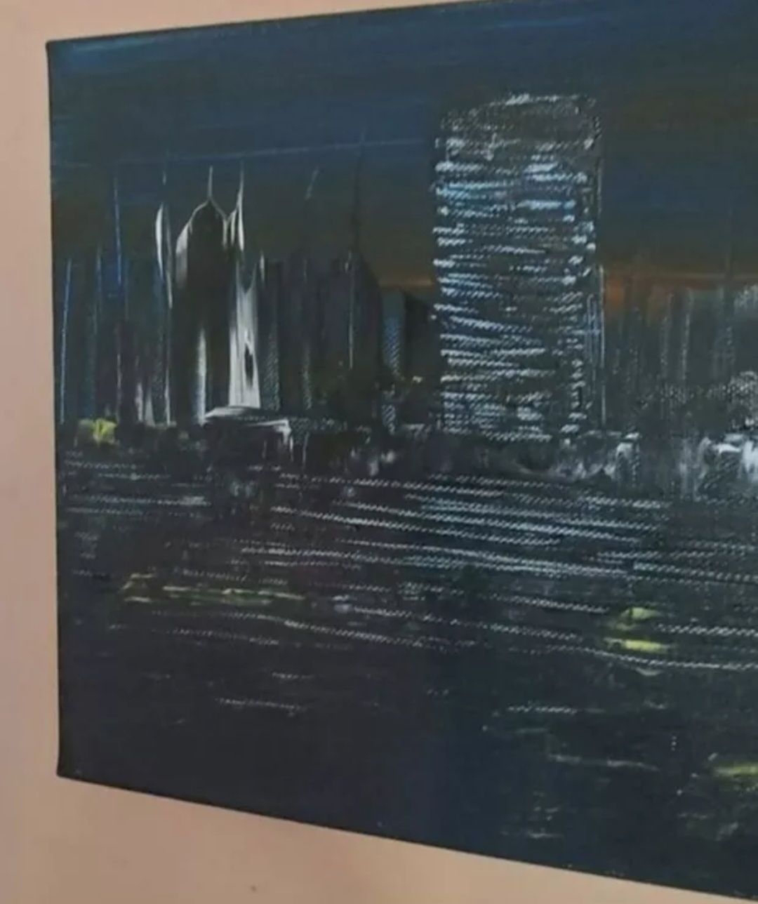 Dipinti: Gemälde Skyline 25x58 handmade – Nuovo (secondo la descrizione) da Riehen venduto da Steinbock1970 1