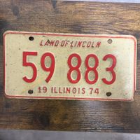 🇺🇸 1974 Vintage U.S. Autoschild - Illinois 59 883
