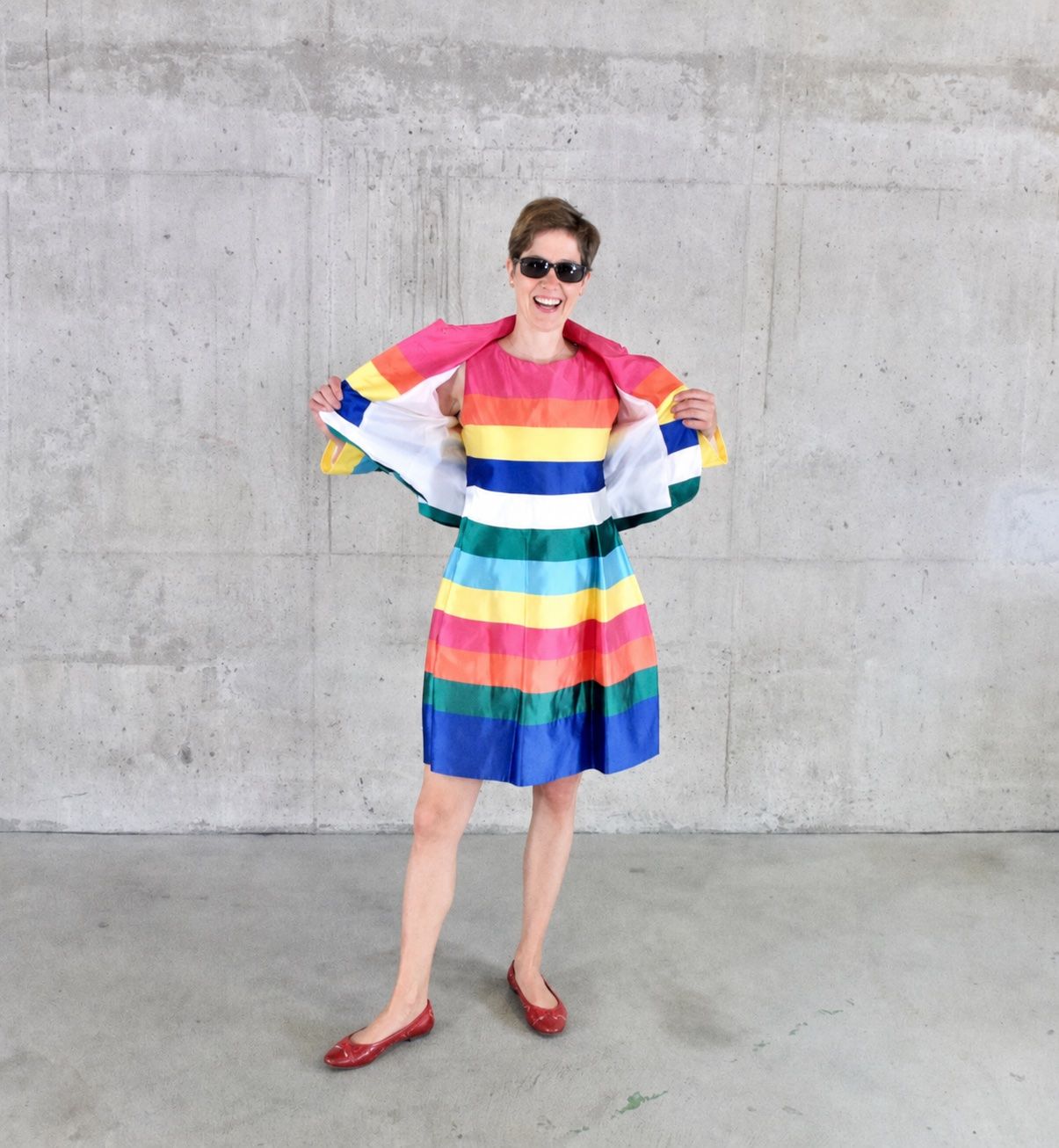 Kleider: Farbenfrohes Seiden-/Satin-Ensemble, Silvia Bessenich, Basel – Gebraucht aus Basel von Brocki-auf-dem-Wolf 3