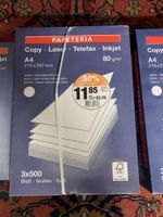 Papeteria A4 80g/m² Druckerpapier 3x500 Blatt neu