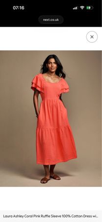 NEU Musselin Kleid, Laura Ashley, Gr. 36, pink coral
