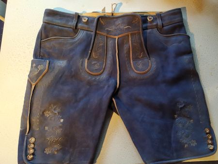 Stockerpoint Lederhose, blau, Grösse 56