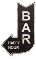 Nostalgisches Blechschild BAR Happy Hour Wegweiser Vintage