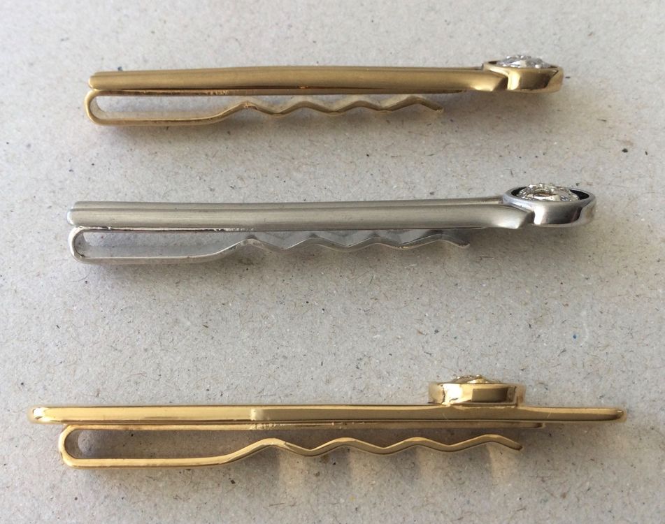 HONEY BEAR 3er Set Krawattennadeln - Elegante Tie Clips Für Herren | 5cm Länge In 3 Farben