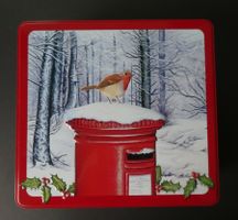 Gebäckdose, Dose mit winterlichem Motiv, 23 x 21.5 / NEU