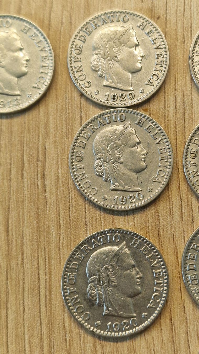 Tutti le monete: Lot 20 Rappen 1912-1945 – Usato da Chur venduto da Mckaktus 6