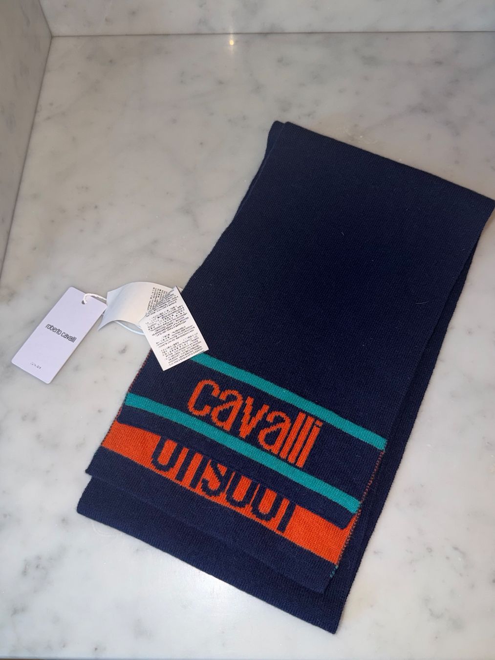 Roberto Cavalli Foulards, Tücher & Schals: Neue Schal Roberto Cavalli dunkelblau – Neu (gemäss Beschreibung) aus Basel von Blausara707