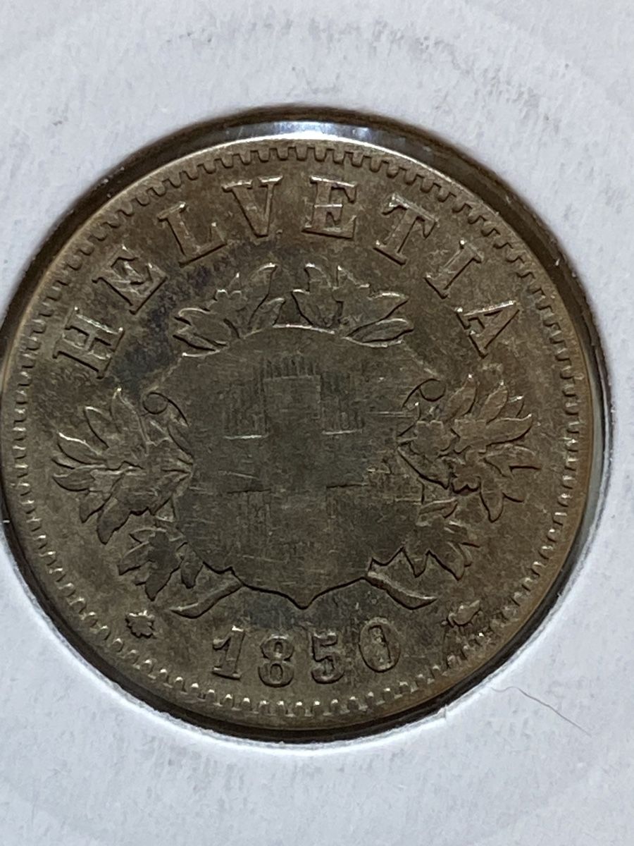 Tutti le monete: Suisse - 20 centimes - 1850 - AG  – Usato da Payerne venduto da Mike1682 2
