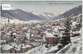Davos und das Tinzenhorn im Winter - Litho