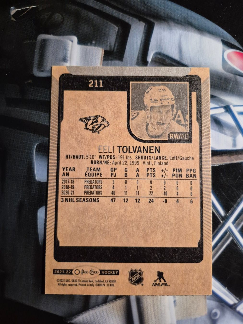 NHL Carte collezionabili: NHL Eeli Tolvanen Nashville Predators – Usato da Treiten venduto da Sauber73 1