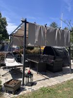 Pergola mit Sonnenschutz Anthrazit 357x296x235cm guter Zusta