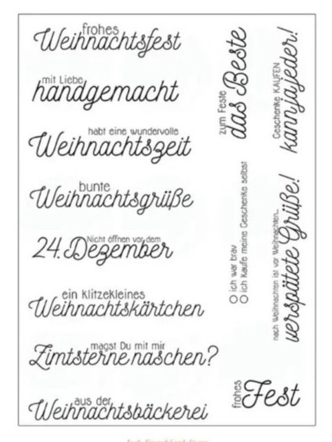 Timbri: Silikonstempel Nr.499, Weihnachten, Texte – Nuovo e nell'imballaggio originale da Gretzenbach venduto da Fliegepilz56