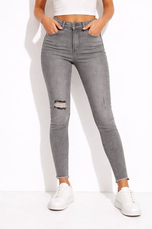 SET neue Graue Skinny Jeans cropped grau