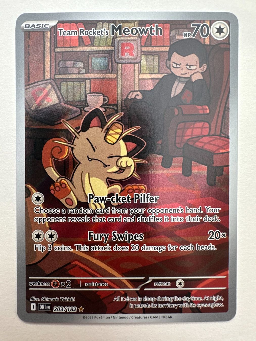 Team Rocket's Meowth #203 Pokemon Destined Rivals ENG - NM (Neu (gemäss ...