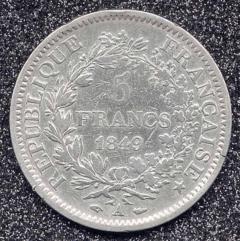 Toutes les monnaies: Münze FR Silber "1849" – D'occasion à Zug par urzeit