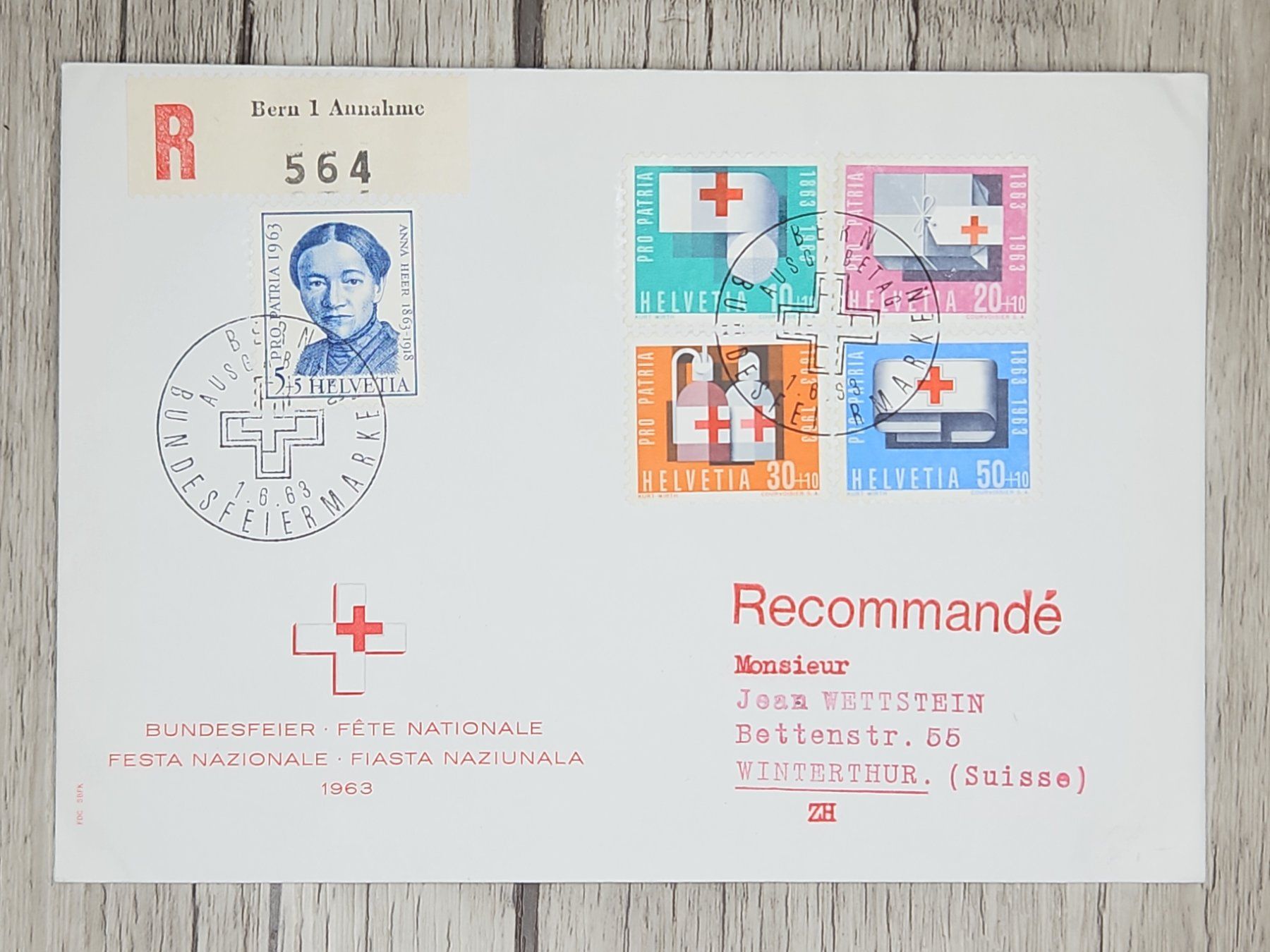 Tutti i francobolli: CL09 Enveloppe + Timbre Suisse 1962 – Usato da Cousset venduto da Patrick_Collections