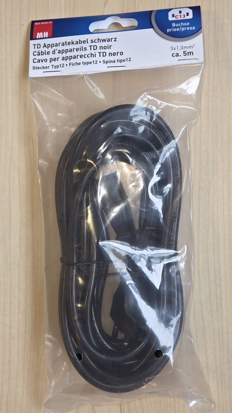 Cavi: TD Apparatekabel schwarz – Nuovo e nell'imballaggio originale da Kleindöttingen venduto da keepITeasy
