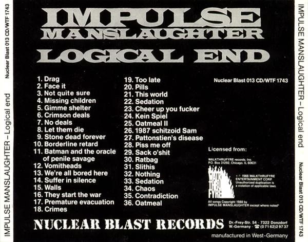 CD: Impulse Manslaughter – Logical End – Usato da Gingins venduto da Demonseed 1