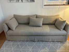 PAUL 3-Sitzer Sofa aus beigem Leinen - Top Zustand!