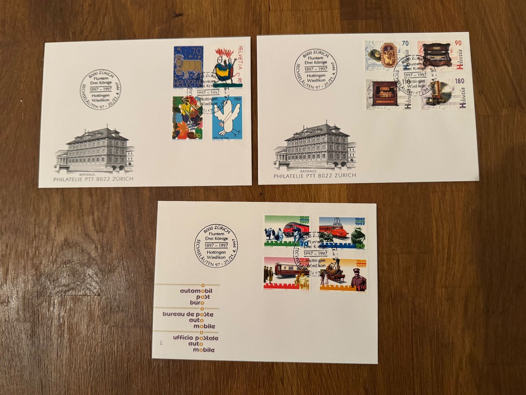 Tutti i francobolli: 3 CH Ersttagsbriefe 1997, Sechseläuten – Nuovo (secondo la descrizione) da Winterthur venduto da mathis-spielsteine