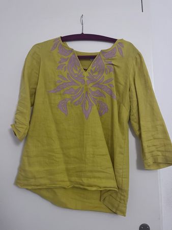 Damen Leinenbluse gelb Grösse S 