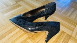 Schicke Bellissima Echtleder Pumps, schwarz, Gr. 39