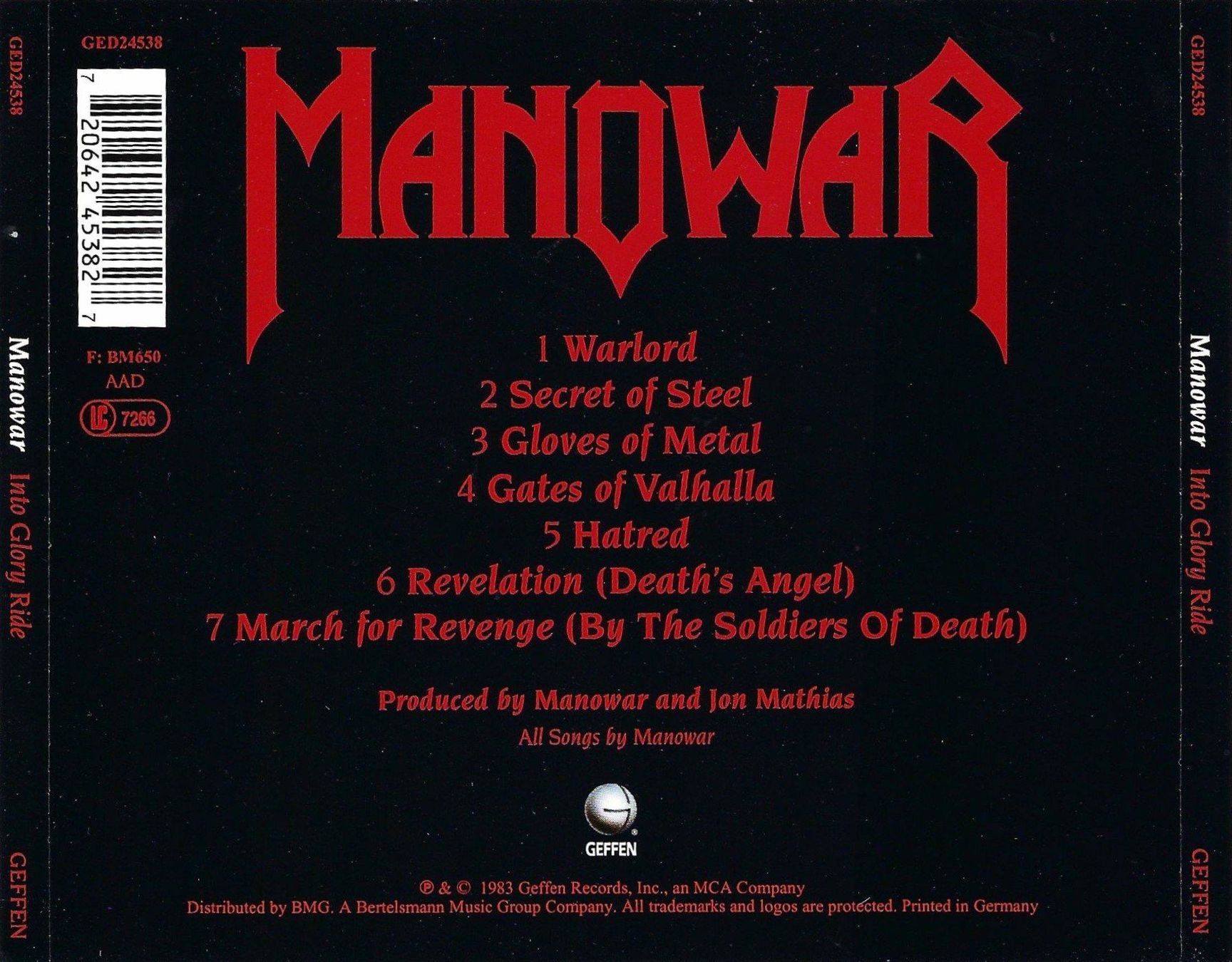 CDs: MANOWAR - Into Glory Ride – Gebraucht aus Rotkreuz von groeli69 1