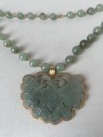 Luxury - Collana in giada verde - 14-karätiges Gold