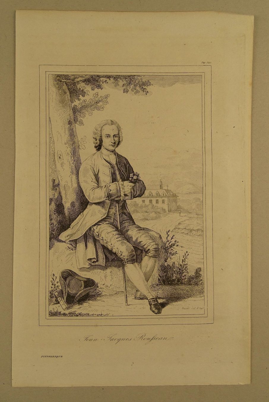 Incisioni: JEAN-JACQUES ROUSSEAU, KUPFERSTICH 1836 – Usato da Grüningen venduto da Kartensammler 1