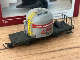 H0m verwittert RhB #8001 Uce Zementwagen Bemo