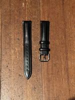 Uhrenarmband 18mm Schwarz Glattleder