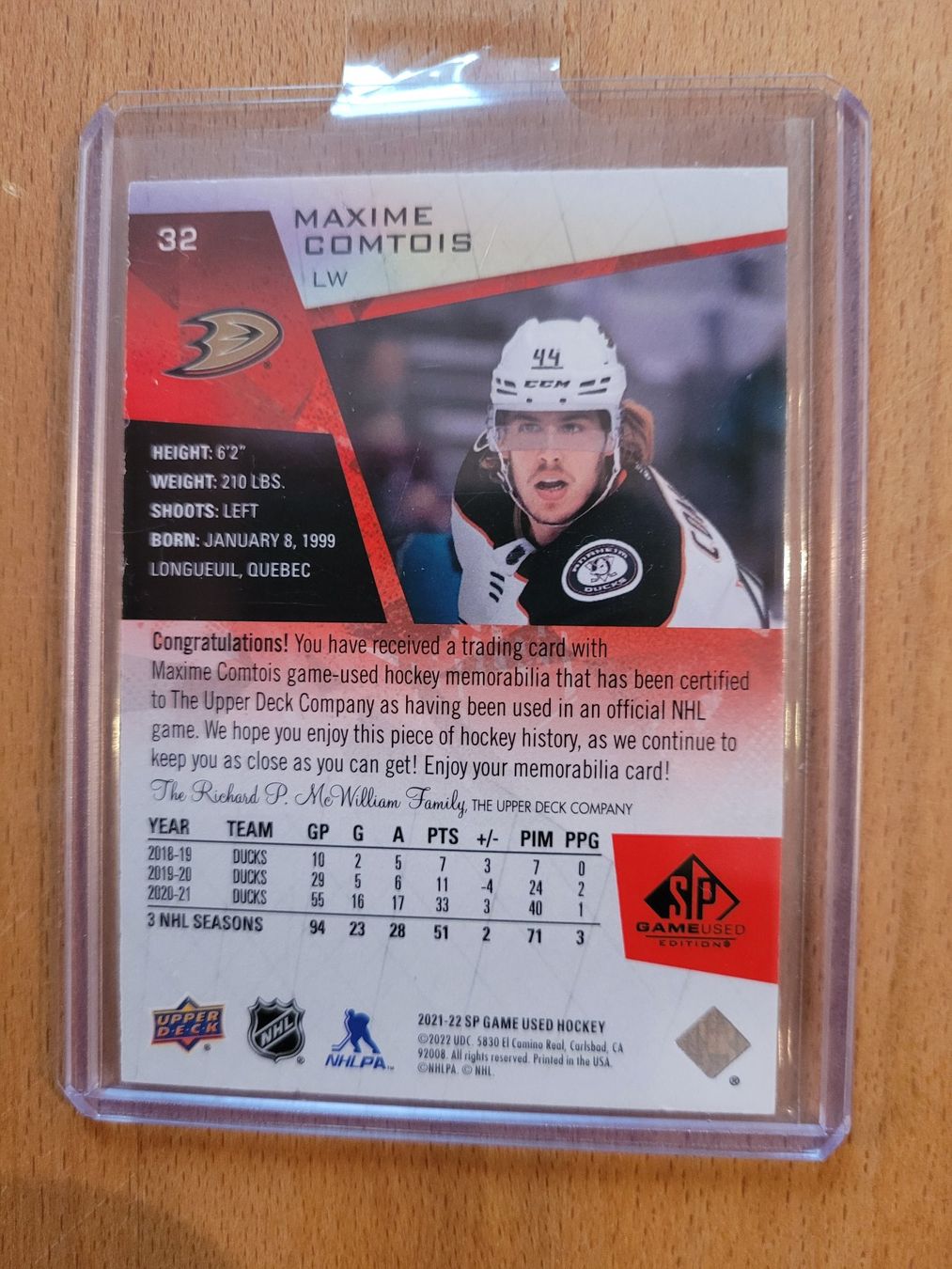NHL Carte collezionabili: 2021-22 SP Game Used - Maxime Comtois – Nuovo (secondo la descrizione) da Beinwil (Freiamt) venduto da Tourigny 1