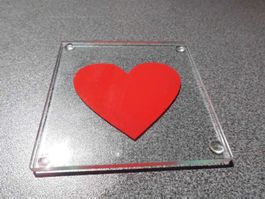 Untersetzer Glas, Herz