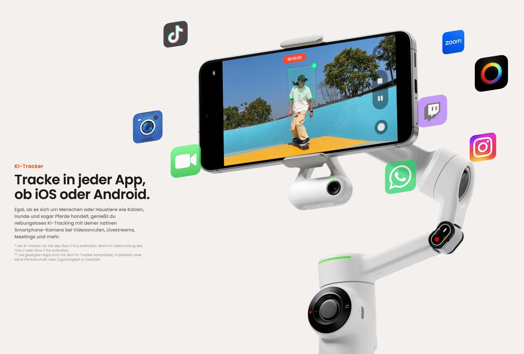 Insta360 Action Cam: INSTA 360 FLOW 2 PRO BUNDLE IPHONE ANDROID SAMSUNG XIOMI NEU – Nuovo e nell'imballaggio originale da Pfäffikon ZH venduto da Swiss.Olympia 1