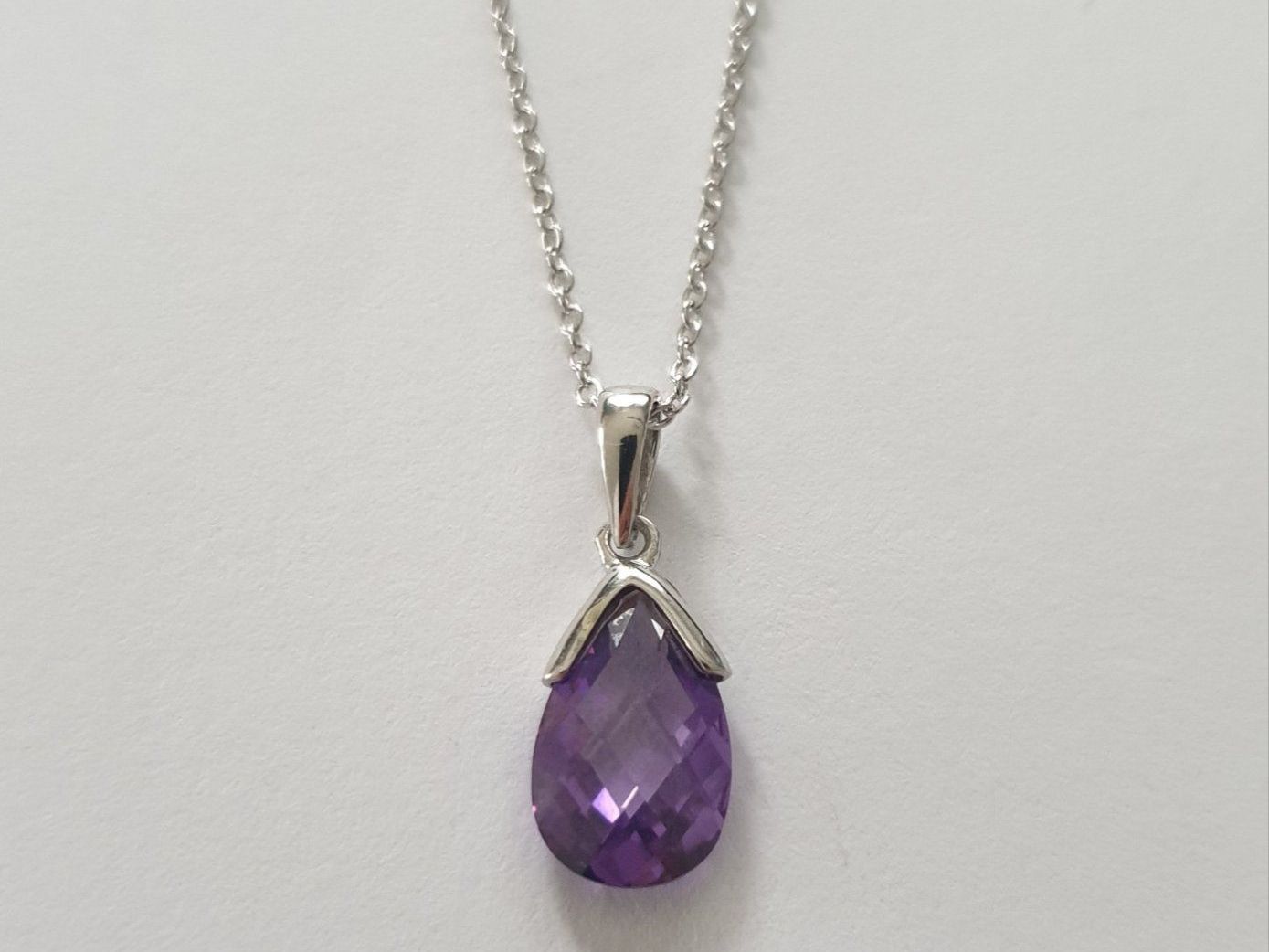 Anhänger: Silber 925 Anhänger - Tropfenform Amethyst – Neu und originalverpackt aus Uetikon am See von Coralreef 3