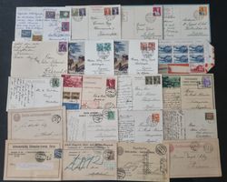 Lot mit 20 Postkarten/AK/Etikette