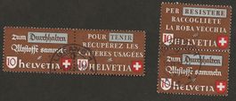 1942 Zusammenhängende Marken Altstoff Schweiz