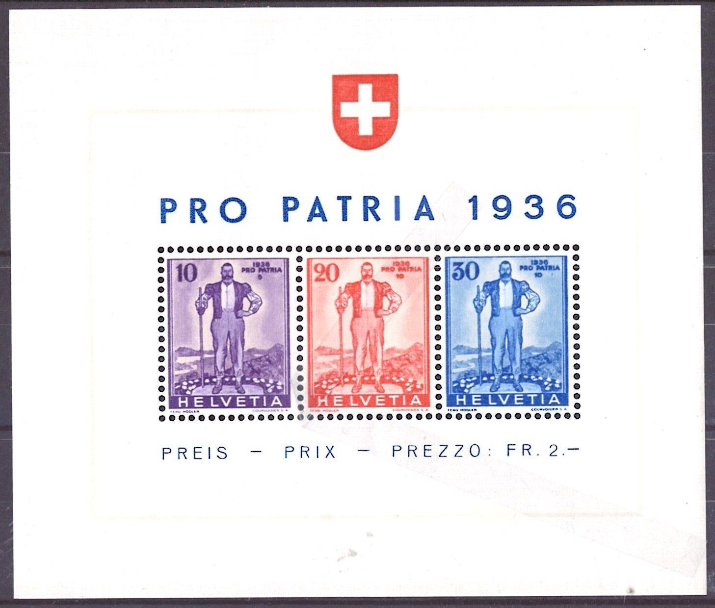 Tutti i francobolli: # 2 ---PRO PATRIA BLOCK POSTFRISCH – Nuovo (secondo la descrizione) da Dübendorf venduto da Piero2