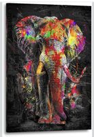 Leinwandbild Elefant bunt 60x40 cm - NEU