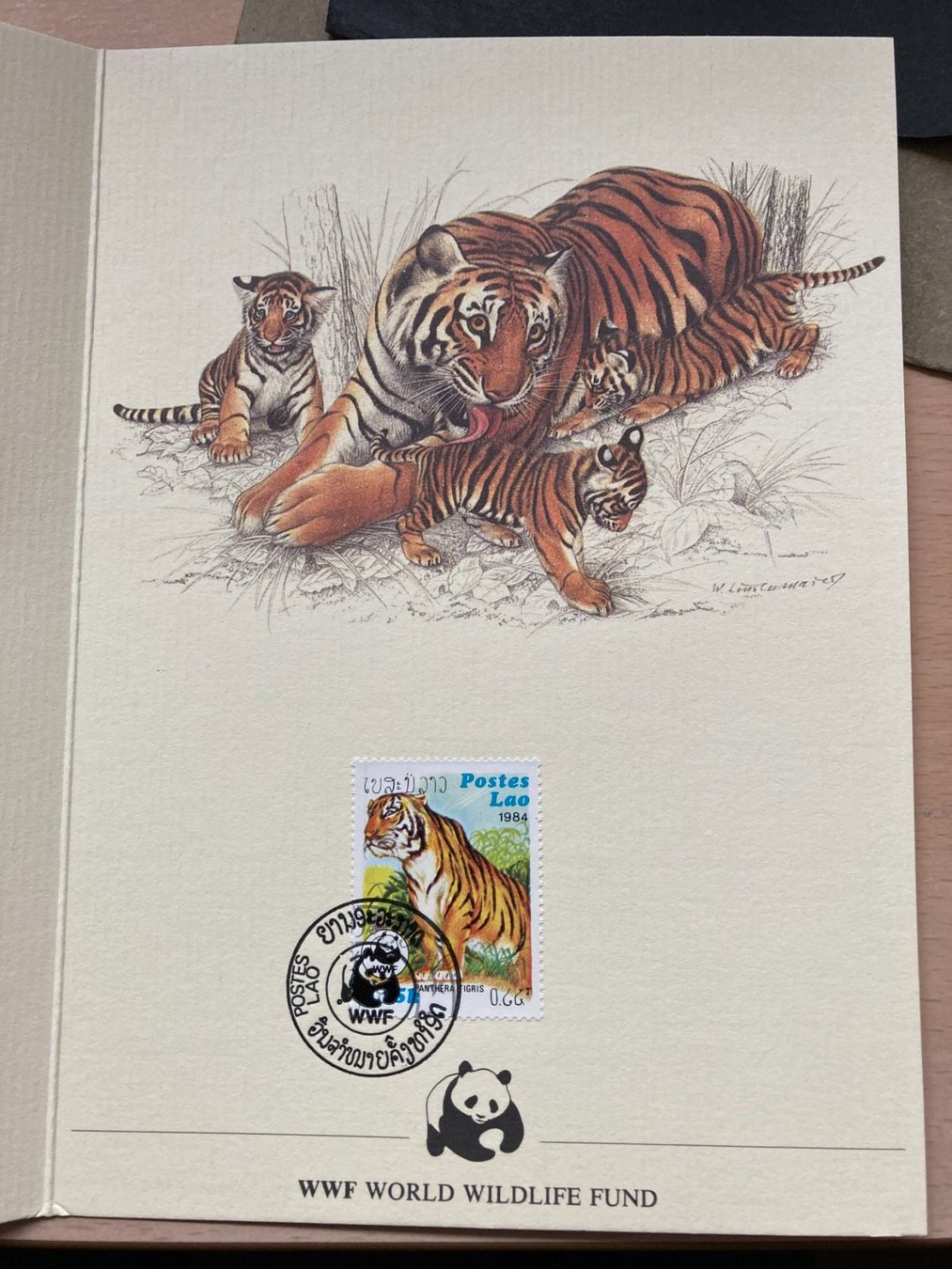 Tutti i francobolli: WWF 1984 Laos Tiger 0.25k 2 Spendenblatt – Nuovo (secondo la descrizione) da Winterthur venduto da schnueps