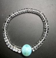 💙🤍 Edles Larimar & Bergkristall Armband🤍💙