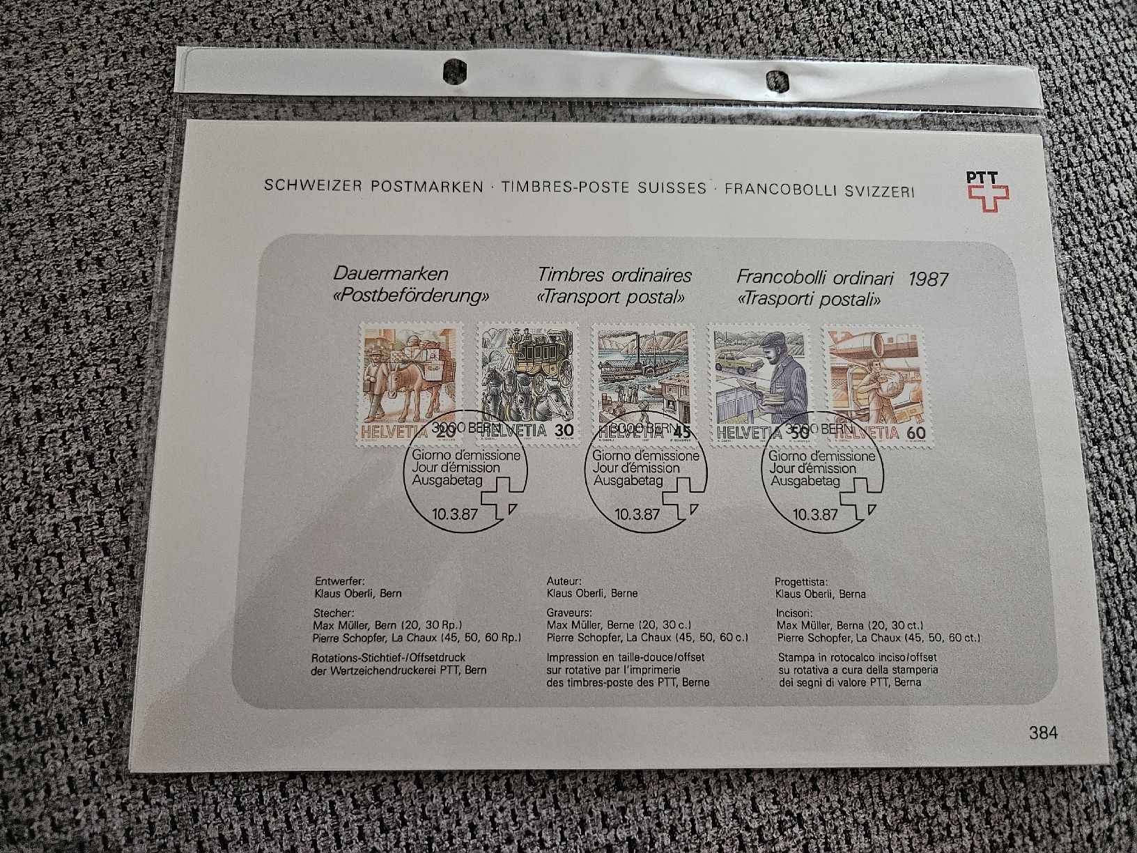 Tutti i francobolli: Helvetia Dauermarke Postbeförderung – Nuovo e nell'imballaggio originale da Chur venduto da Kohla1980 3