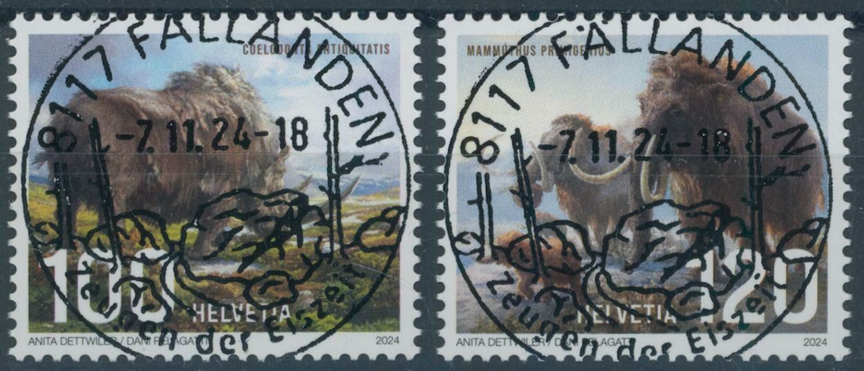 Tutti i francobolli: 2024 - Eiszeit - Ersttag Voll Stempel ET – Usato da Schindellegi venduto da stationary