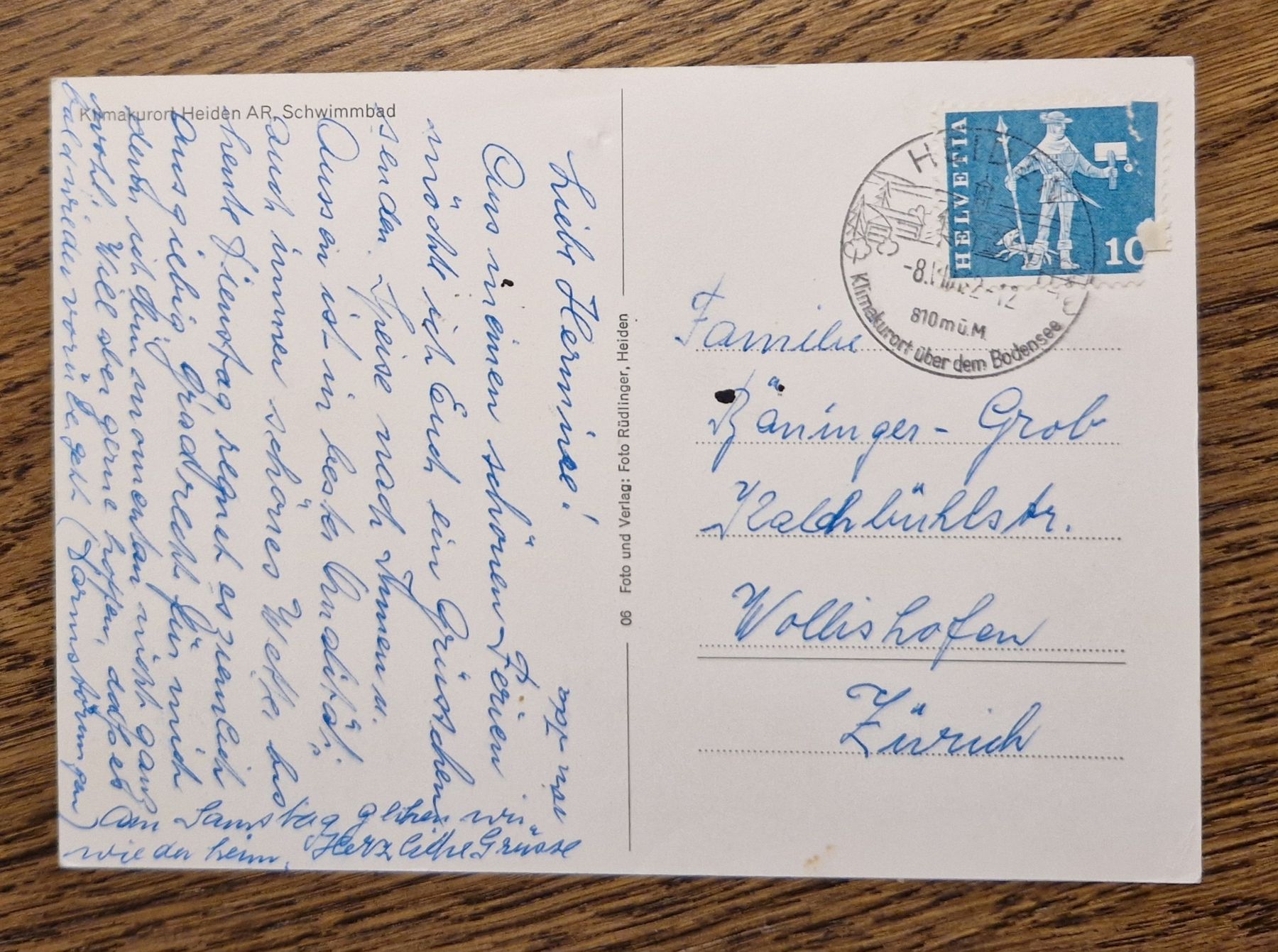 Cartoline postali: Kurort Heiden, Schwimmbad 1962 – Usato da Ebikon venduto da Donar50 1