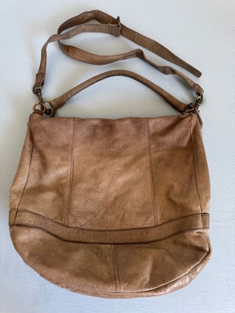 LIEBESKIND BERLIN LEDERTASCHE, BEIGE, CA.35x30x12CM,MIT GURT