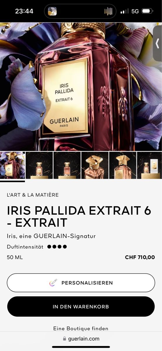 Guerlain Profumi & Eau de Toilette: ** GUERLAIN - IRIS PALIDA - 10ml ** – Nuovo e nell'imballaggio originale da Giebenach venduto da BeautyLover.90s 1