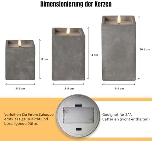 Kerzen: Trading LED Blockkerze Beton Echtwachs Timer – Neu und originalverpackt aus Hundwil von Mr.Wong 7