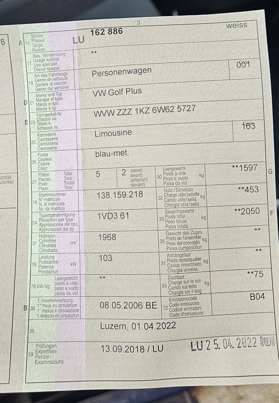 VW Automobili: VW Golf Plus 2.0 TDI – Usato da Hergiswil LU venduto da jul_mw58 9