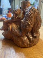 Holzskulptur Bärenfamilie, Handgeschnitzt, Top (D)